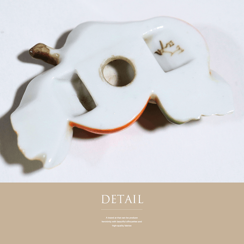 帯留め アンティーク 作家物 香山作 Aランク 陶器 柿 ET-510