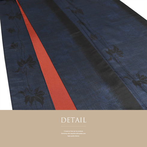 紬 リサイクル 身丈161.3cm 裄65.2cm 袷 都喜エ門 鶴柄 ネイビー Lサイズ お洒落 証紙 正絹 広衿 Sランク