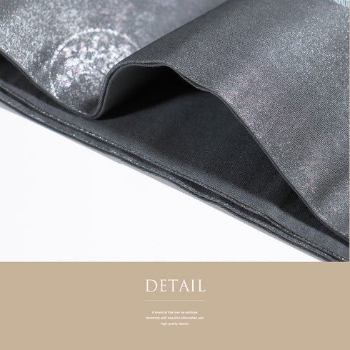 名古屋帯 リサイクル 帯丈368.5cm ポイント柄 華文 鳥柄 花柄 グレー Mサイズ 正絹 Sランク お洒落