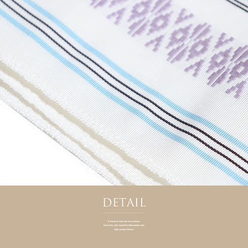 名古屋帯 リサイクル 帯丈365cm 全通 献上柄 ホワイト Mサイズ 正絹 Sランク カジュアル お洒落