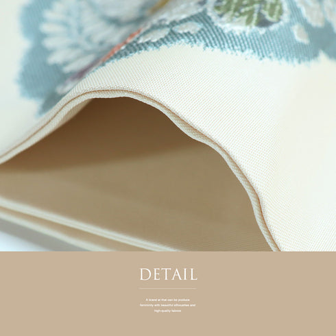 名古屋帯 リサイクル 帯丈361cm ポイント柄 花柄 ベージュ Mサイズ 正絹 新品・未使用品 お洒落