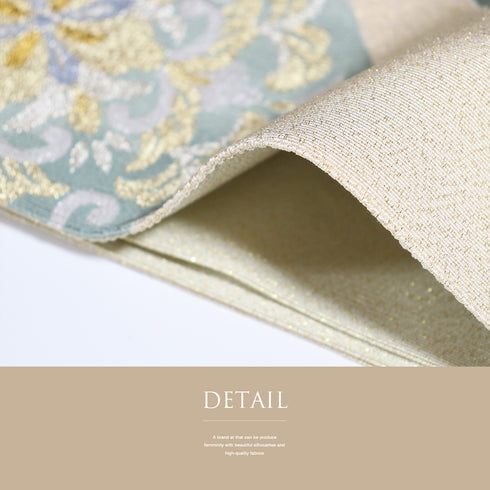 名古屋帯 リサイクル 帯丈364cm ポイント柄 綴れ帯 菱に鳳凰柄 ベージュ Mサイズ 正絹 Sランク お洒落