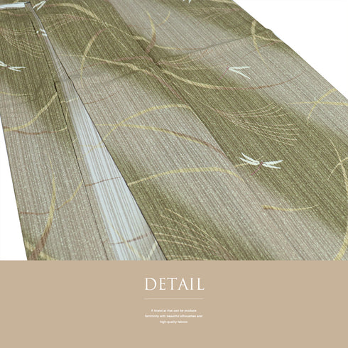 小紋 リサイクル 身丈168cm 裄70.5cm 単衣 トンボ柄 グリーン LLサイズ お洒落 ポリエステル 洗える着物 広衿 Sランク