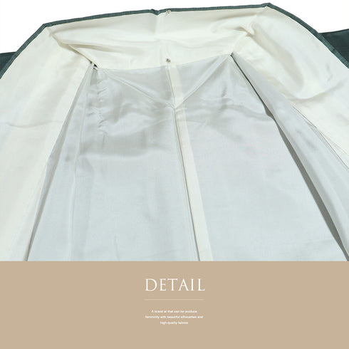 付下げ リサイクル 身丈160cm 裄64.6cm 袷 紬 抽象柄 グリーン Mサイズ お洒落 しつけ糸 正絹 広衿 Sランク