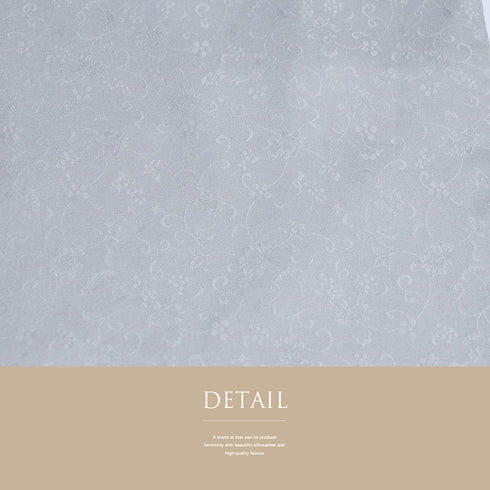 道中着 リサイクル 身丈105.5cm 裄69.2cm 袷 地紋 ロング丈 パールトーン加工 グレー LLサイズ お洒落 正絹 Aランク