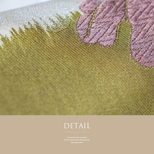 京袋帯 リサイクル 帯丈396cm 六通 葉柄 多色 Lサイズ ポリエステル Sランク お洒落 カジュアル