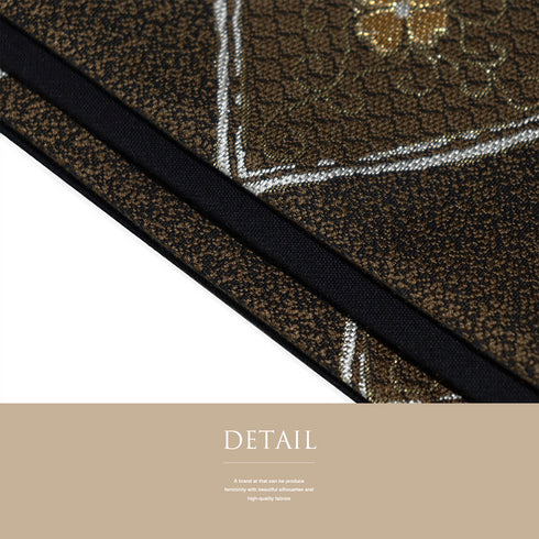 袋帯 リサイクル 帯丈444cm 六通 花菱に唐草柄 廣部商事 ブラウン Mサイズ 正絹 新品・未使用品 フォーマル お洒落