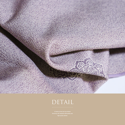 小紋 リサイクル 身丈159.2cm 裄63cm 袷 華文柄 寄せ小紋 パープル Mサイズ お洒落 カジュアル 正絹 広衿 Aランク