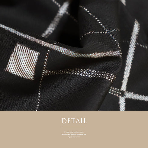 紬 リサイクル 身丈164cm 裄67.6cm 袷 幾何学柄 ブラック Lサイズ カジュアル お洒落 正絹 広衿 Sランク