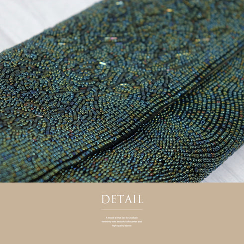 バッグ リサイクル ブラック ビーズ Aランク 花柄