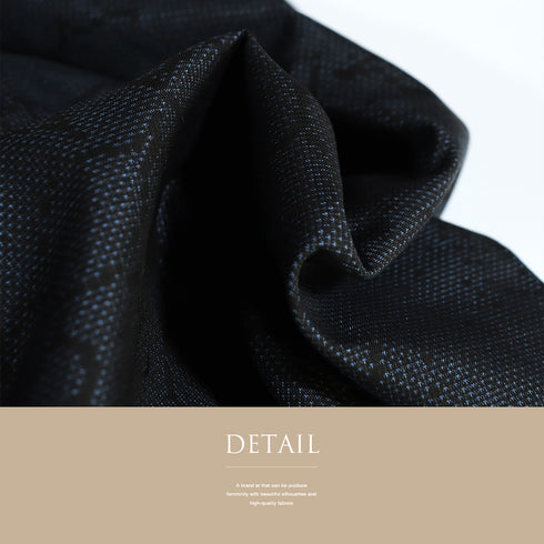 紬 リサイクル 身丈166.7cm 裄64.6cm 袷 花柄 縦ぼかし ネイビー LLサイズ お洒落 カジュアル 正絹 広衿 Sランク