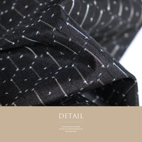 紬 リサイクル 身丈156.3cm 裄66.4cm 袷 亀甲繋ぎ柄 ブラック Mサイズ お洒落 カジュアル 正絹 広衿 Sランク