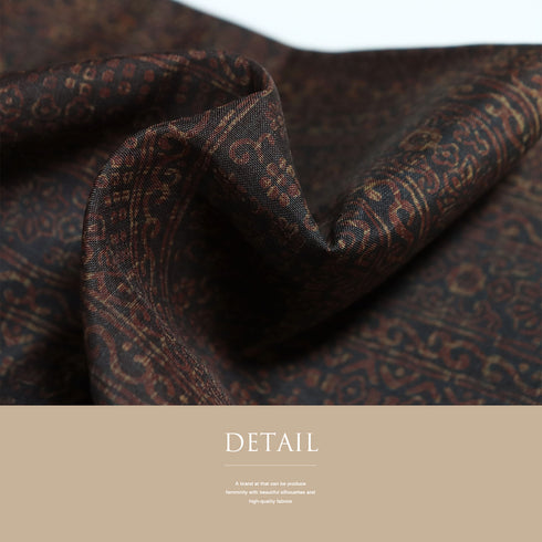 訪問着 リサイクル 身丈158.5cm 裄63.2cm 袷 紬 ブラウン Mサイズ お洒落 正絹 広衿 Sランク