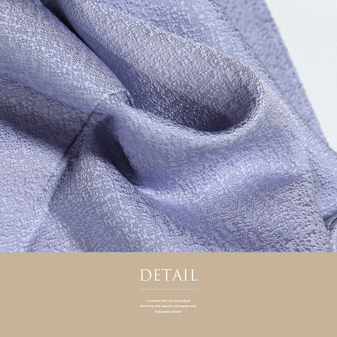 色無地 リサイクル 身丈164cm 裄63.4cm 袷 パープル Lサイズ セミフォーマル 一つ紋 しつけ糸 正絹 広衿 地紋あり Sランク