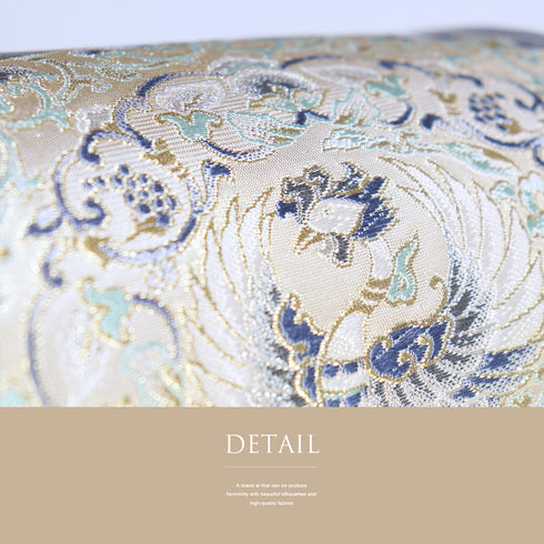 袋帯 リサイクル 帯丈424cm 六通 色紙に花文 有職文様 シルバー Sサイズ 正絹 新品・未使用品 フォーマル セミフォーマル