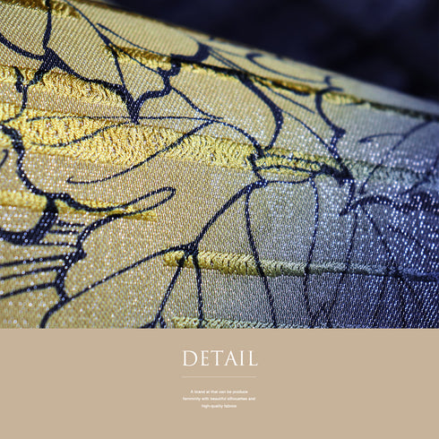 袋帯 リサイクル 帯丈464cm ポイント柄 蔦柄 ビロード織り ネイビー LLサイズ 正絹 新品・未使用品 お洒落