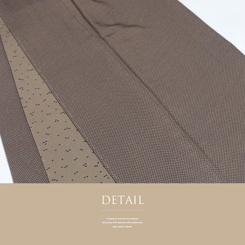 江戸小紋 リサイクル 身丈149.8cm 裄63.6cm 袷 うろこ柄 ブラウン SSサイズ お洒落 正絹 広衿 Sランク