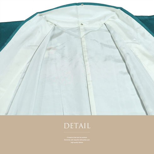 訪問着 リサイクル 身丈164cm 裄64.2cm 袷 付け下げ訪問着 辻ヶ花文様 絞り グリーン Lサイズ お洒落 正絹 広衿 Sランク