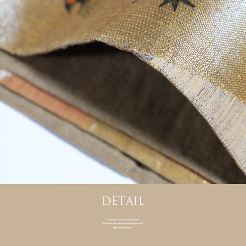 袋帯 リサイクル 帯丈452cm ポイント柄 鶴柄 ブラウン Lサイズ 正絹 Sランク お洒落