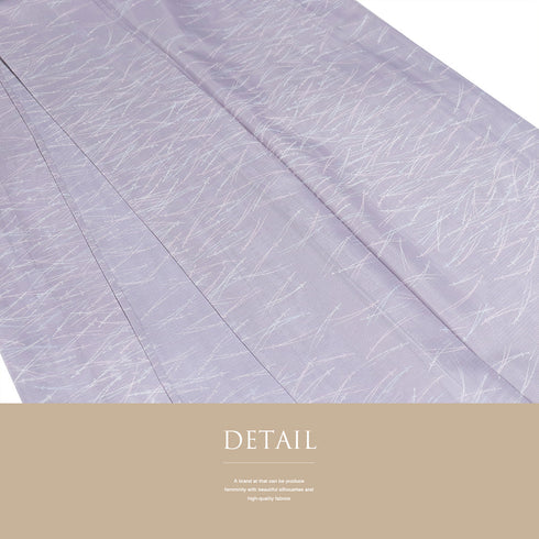 小紋 リサイクル 夏着物 身丈156.8cm 裄64.8cm 絽 松葉柄 パープル Mサイズ お洒落 ポリエステル 洗える着物 広衿 Sランク