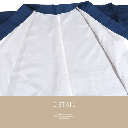 付下げ リサイクル 身丈159.3cm 裄66cm 袷 紬 花柄 木柄 染紬 ブルー Mサイズ お洒落 しつけ糸 正絹 広衿 Sランク