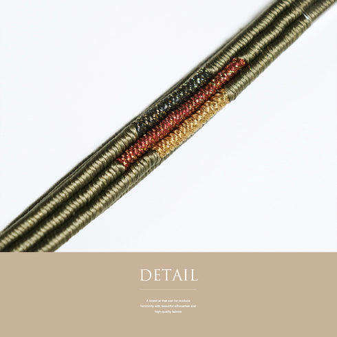 帯締め・帯揚げセット リサイクル 手組紐 ちりめん ブラウン 正絹 Aランク ぼかし