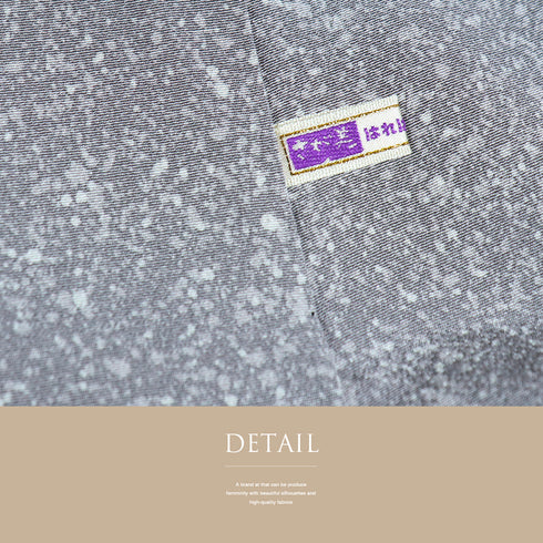 訪問着 リサイクル 身丈159.3cm 裄67.8cm 袷 たたき染め 石田凱宣 ぼかし ネイビー Mサイズ お洒落 落款 しつけ糸 正絹 広衿 Sランク