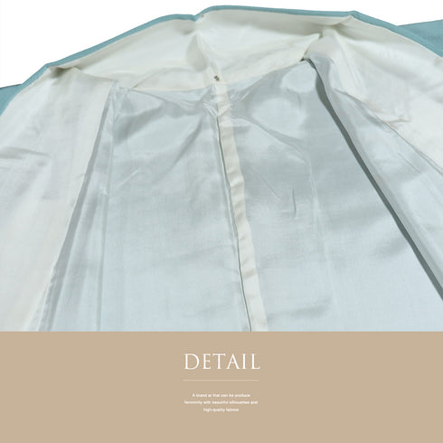 訪問着 リサイクル 身丈166cm 裄65cm 袷 牡丹や花々柄 箔 ブルー LLサイズ セミフォーマル お洒落 正絹 広衿 Sランク