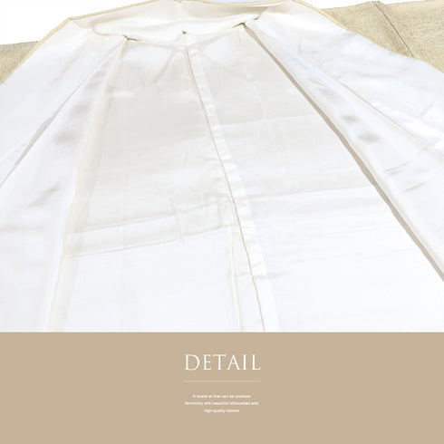 付下げ リサイクル 身丈163.5cm 裄65.6cm 袷 地紋 箔加工 部分たたき 菊柄 竹柄 アイボリー Lサイズ お洒落 正絹 広衿 Sランク