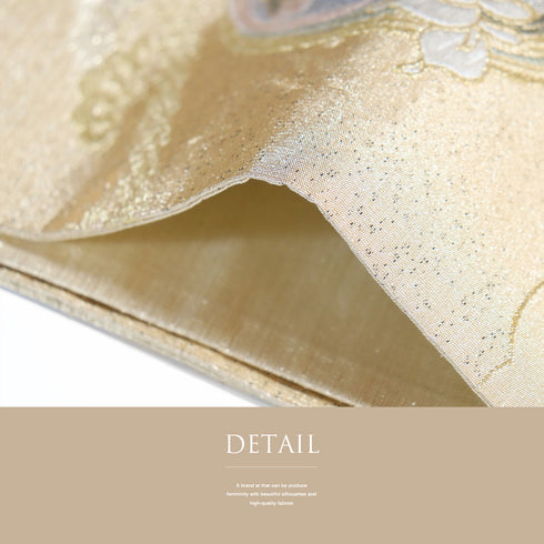 袋帯 リサイクル 帯丈432cm 六通 花丸柄 ゴールド Sサイズ 正絹 新品・未使用品 フォーマル セミフォーマル