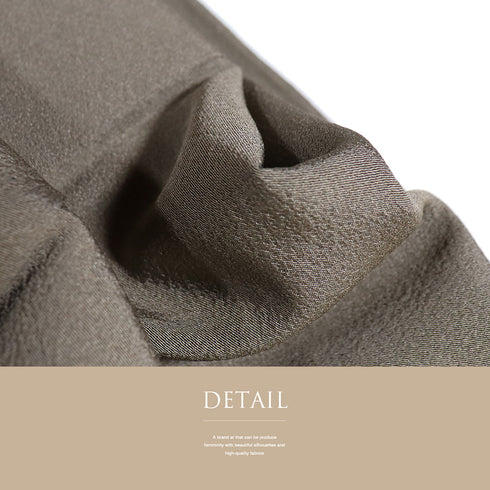 色無地 リサイクル 身丈159.5cm 裄67cm 袷 ブラウン Mサイズ お洒落 カジュアル しつけ糸 正絹 広衿 地紋なし Sランク