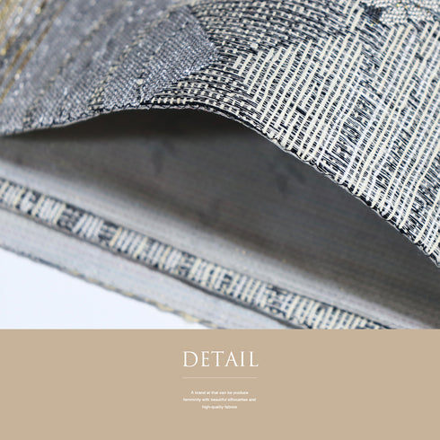 袋帯 リサイクル 帯丈438cm 六通 デザイン格子に桜柄 パールトーン加工 グレー Mサイズ 正絹 新品・未使用品 セミフォーマル お洒落