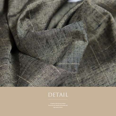 紬 リサイクル 身丈160.3cm 裄63.6cm 袷 幾何学柄 グリーン Mサイズ カジュアル 正絹 バチ衿 Sランク