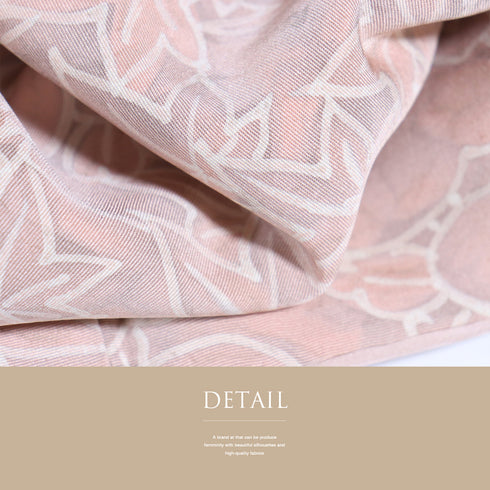 小紋 リサイクル 身丈162.7cm 裄64cm 袷 草花柄 ピンク Lサイズ お洒落 カジュアル 正絹 バチ衿 Sランク