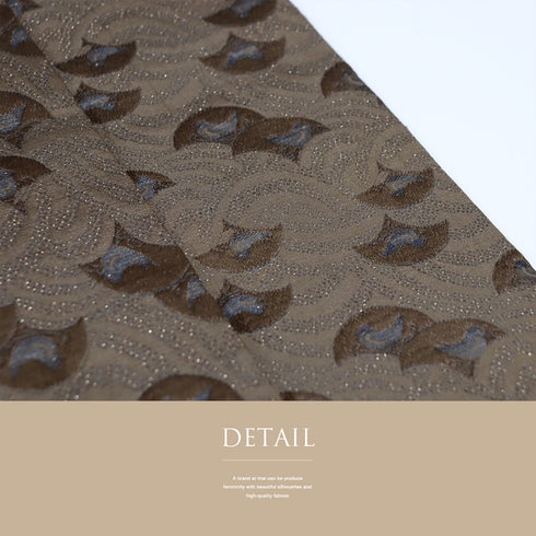 半巾帯 リサイクル 帯丈388cm 全通 波に鳥 ブラウン SSサイズ 正絹 Sランク カジュアル お洒落