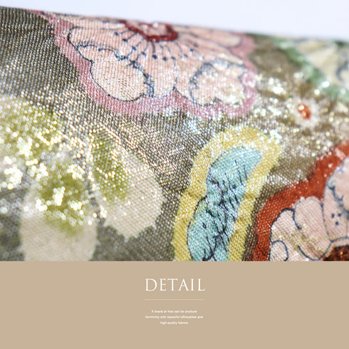 袋帯 リサイクル 帯丈428cm ポイント柄 辻ヶ花風 部分絞り 多色 Sサイズ 正絹 Sランク お洒落