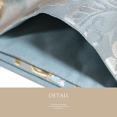 袋帯 リサイクル 帯丈432cm 六通 更紗模様 正倉院鏡裏更紗文 ブルー Sサイズ 正絹 Sランク フォーマル セミフォーマル