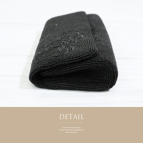 バッグ リサイクル ブラック ビーズ Sランク 花柄 菊柄