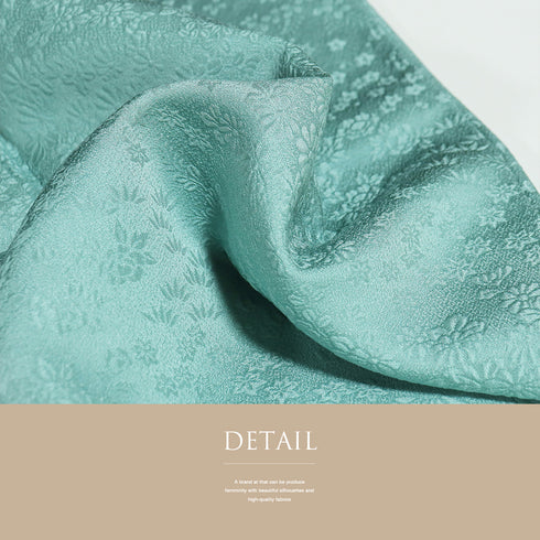 色無地 リサイクル 身丈157.3cm 裄62.6cm 袷 小花柄 梶山伸監修 ブルー Mサイズ お洒落 落款 正絹 広衿 地紋あり Sランク