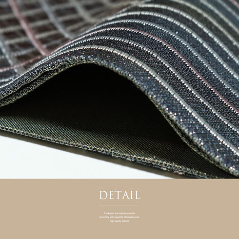 袋帯 リサイクル 帯丈428cm 六通 たて縞に菱型模様 美ロード グレー Sサイズ 正絹 Sランク お洒落