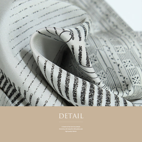 小紋 リサイクル 身丈165cm 裄68.4cm 単衣 グレー Lサイズ お洒落 不明 広衿 Sランク