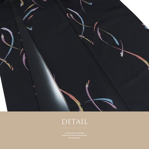 小紋 リサイクル 身丈159.5cm 裄70.4cm 袷 ブラック Mサイズ お洒落 カジュアル 正絹 広衿 Sランク