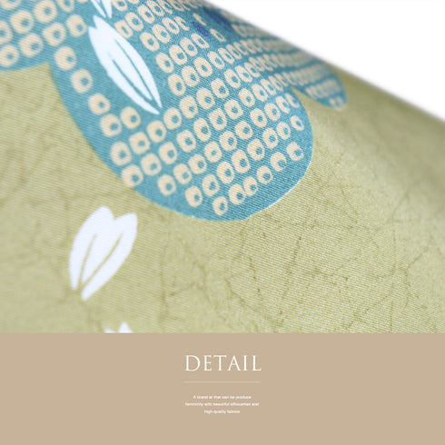 名古屋帯 リサイクル 帯丈372.5cm 全通 梅に花びら柄 グリーン Mサイズ 正絹 Sランク カジュアル お洒落