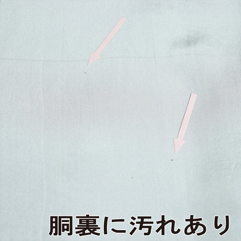 訪問着 リサイクル 身丈163cm 裄67.4cm 袷 花柄 パールトーン加工 箔 ブルー Lサイズ お洒落 正絹 広衿 Aランク