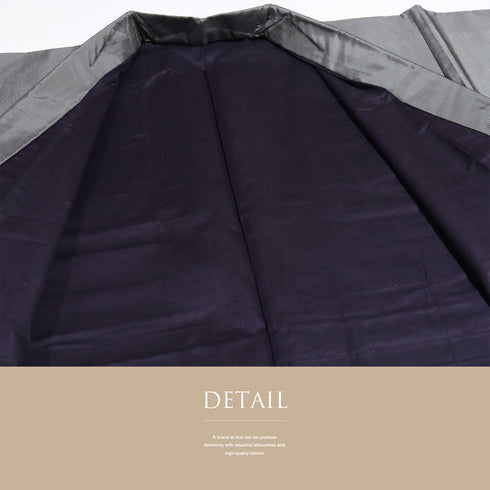 アンサンブル 男物 リサイクル 身丈148cm 裄68.6cm 羽織丈96cm 袷 細横縞柄 グレー Mサイズ お洒落 カジュアル しつけ糸 不明 棒衿 Sランク