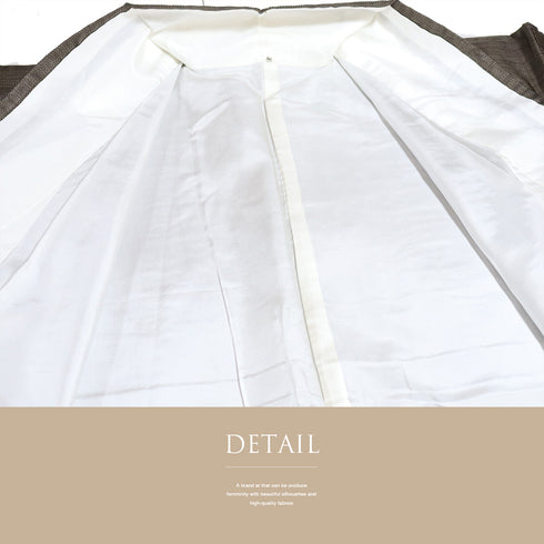 紬 リサイクル 身丈167.5cm 裄66cm 袷 花丸柄 ブラウン LLサイズ カジュアル お洒落 正絹 広衿 Aランク