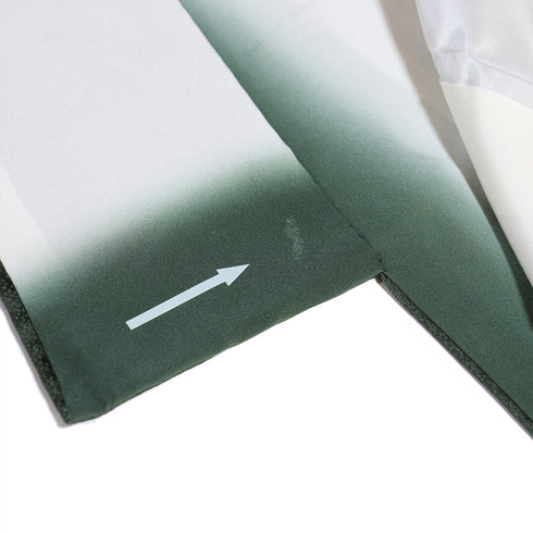 付下げ リサイクル 身丈157.2cm 裄62.4cm 袷 胡蝶蘭 草花柄 箔 グリーン Mサイズ フォーマル セミフォーマル 正絹 広衿 Sランク