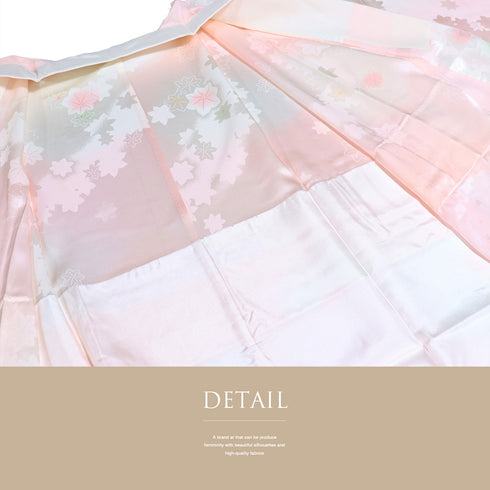 長襦袢 リサイクル 長襦袢 身丈124.8cm 裄62.4cm 袷 居敷当て付き 地紋 ピンク SSサイズ 不明 袖無双 Sランク