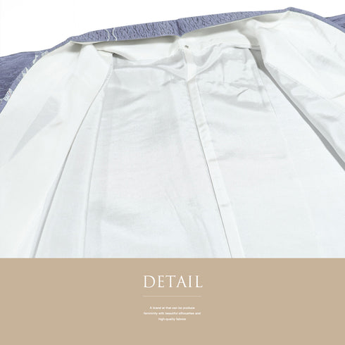 小紋 リサイクル 身丈159.5cm 裄64.8cm 袷 たたき模様 パープル Mサイズ お洒落 カジュアル 正絹 広衿 Sランク