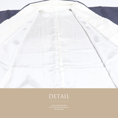 小紋 リサイクル 身丈156.5cm 裄63.6cm 袷 たたき柄 ネイビー Mサイズ お洒落 正絹 広衿 Sランク